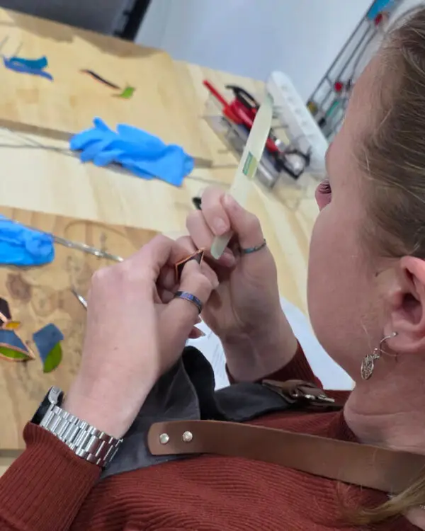 workshop glas in lood tiffany koperfolie plakken